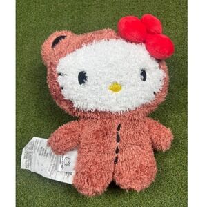 Hello Kitty Bear Costume Plush Brown‎ Red Bow Sanrio 10in New